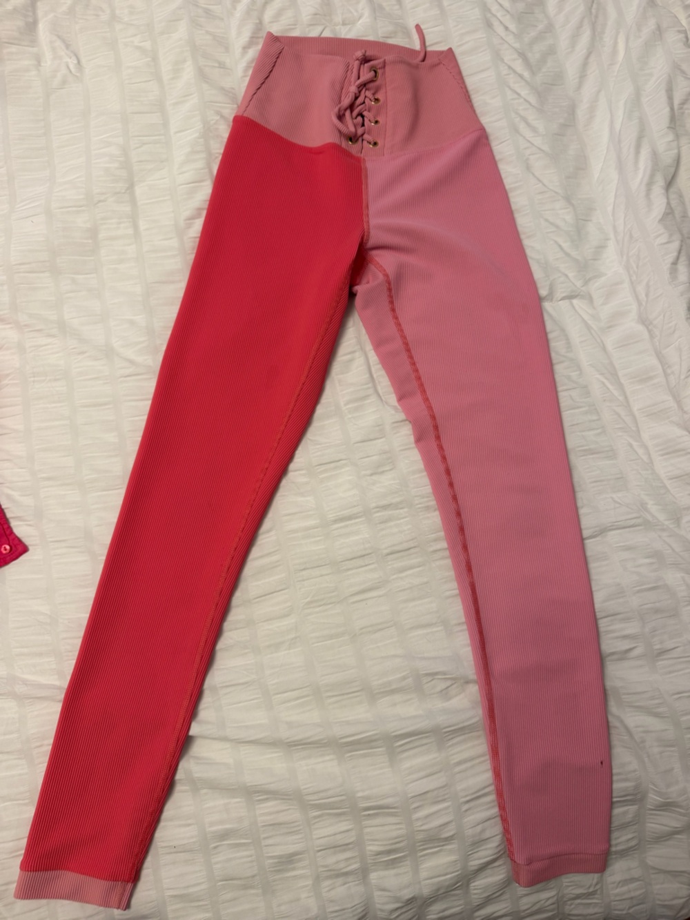 LoveShackFancy Pink Ribbed Tank